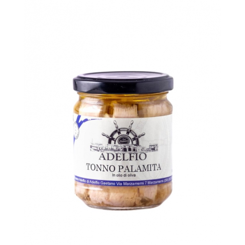 Tonno Palamita in olio d'oliva vaso 200g Adelfio